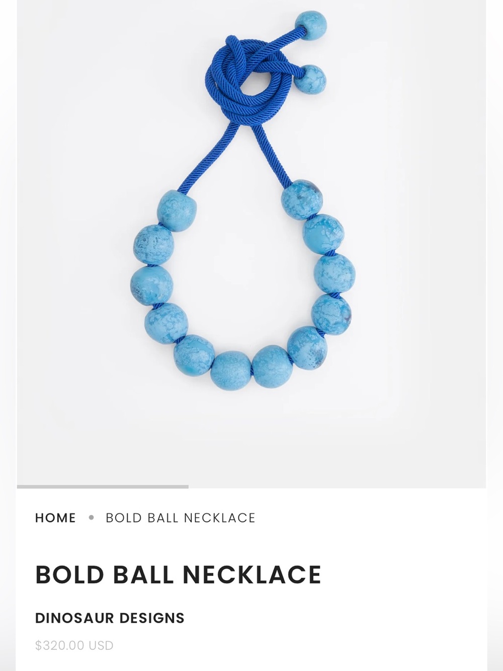DINOSAUR DESIGNS BOLD BALL NECKLACE
In Sky - BNWOT